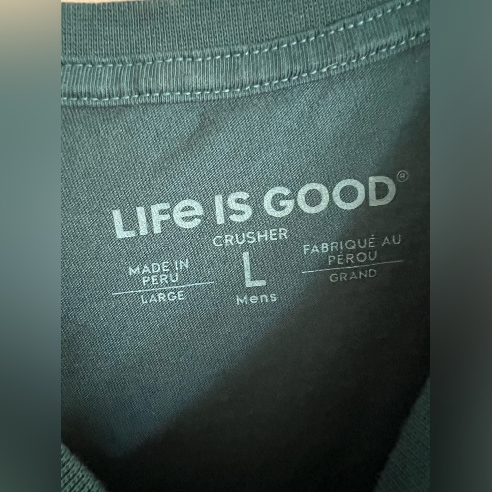 LIFE IS GOOD 🐈‍⬛ Teal, Short Sleeve, T-Shirt , Rounded Neck, Black Cat Design - Picture 2 of 7